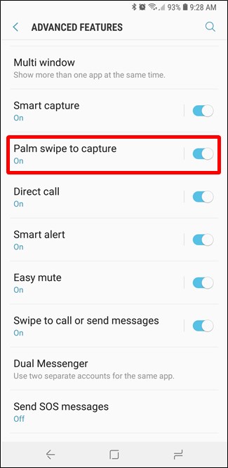 Samsung Palm Swipe